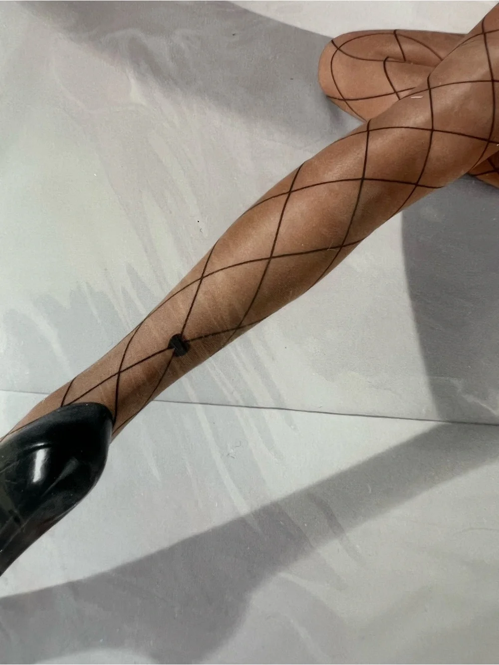 Wolford Elegant Lolita Tights Black Large Diamond Bow Pattern M NIP